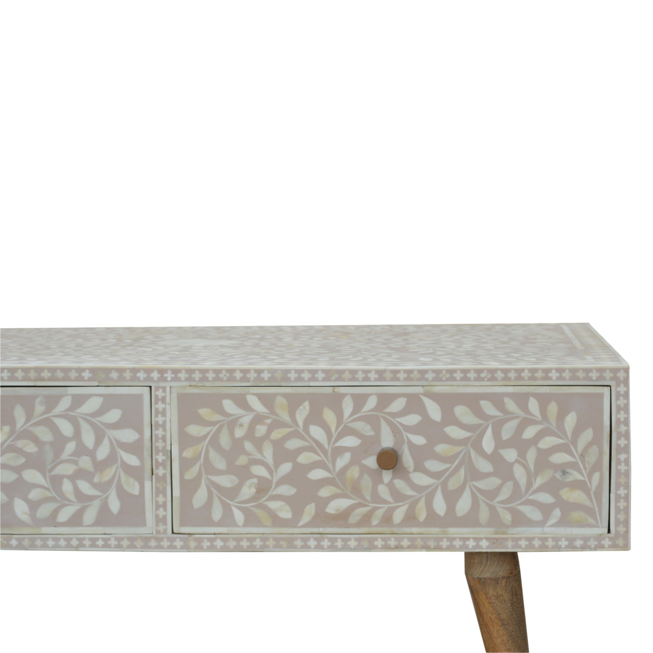 Taupe Floral Bone Coffee Table