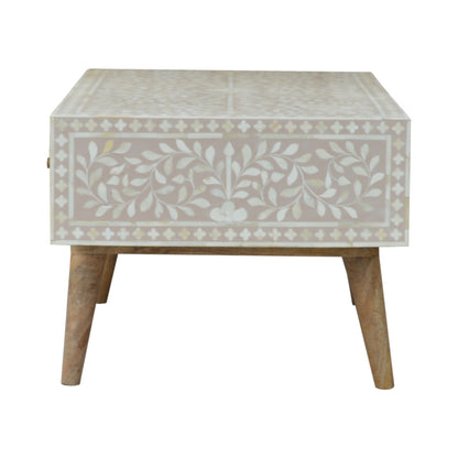 Taupe Floral Bone Coffee Table