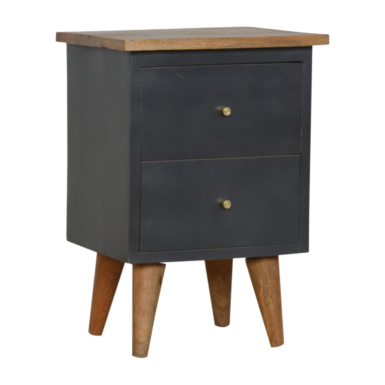 Charcoal Black Hand Painted Bedside