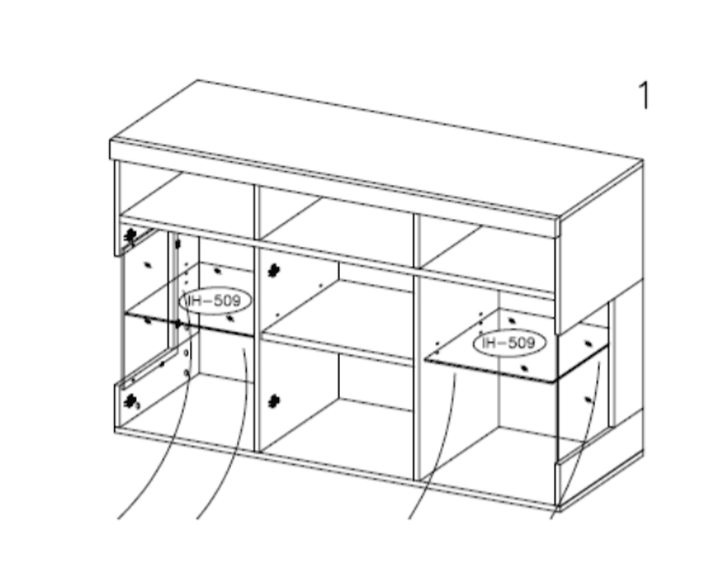 India 42 Display Sideboard Cabinet in Schiefer