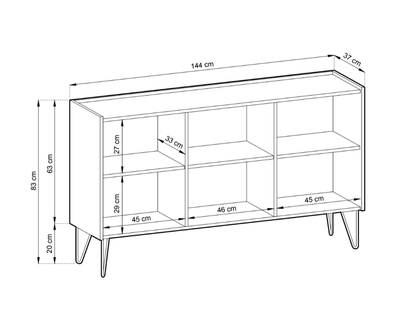 Harmony Sideboard Cabinet 144cm in Black