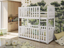 Wooden Bunk Bed Konrad with Cot Bed in White Matt with No Mattress