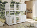 Wooden Bunk Bed Konrad with Cot Bed in White Matt with No Mattress