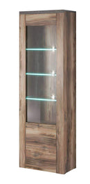 Larona 05 Tall Display Cabinet in Oak Satin