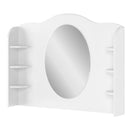 Luna LN-06 Desk Hutch with Mirror in White Matt