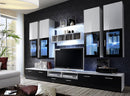 Lyra Entertainment Unit in Black Gloss and White Gloss