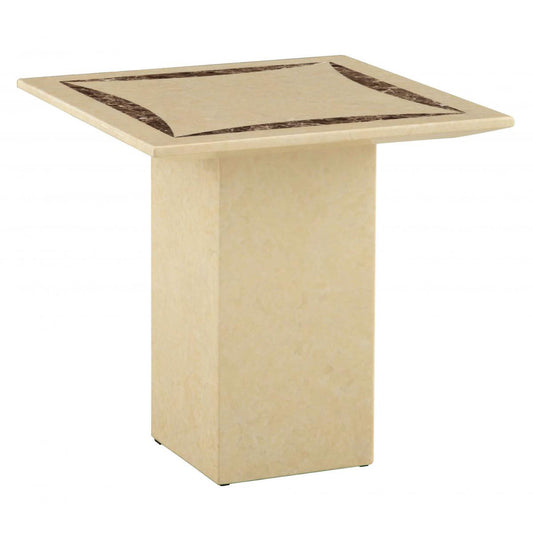 Malaga Marble Lamp Table - Natural Stone with Lacquer Finish