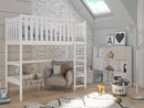 Laura Loft Bed in White With Foam Mattress