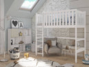 Laura Loft Bed in White With Foam Mattress