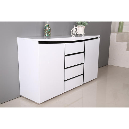 Leona High Gloss Sideboard - White & Black