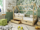 Wooden Single Bed Lila Bed With Storage in Pine With Foam/Bonnell Mattress