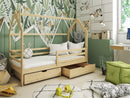 Wooden Single Bed Lila Bed With Storage in Pine With Foam/Bonnell Mattress