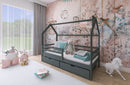 Wooden Single Bed Lila Bed With Storage in Graphite With Foam Mattress