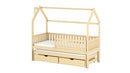 Wooden Single Bed Monkey With Trundle in Pine With Foam/Bonnell Mattress