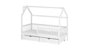 Wooden Single Bed Oskar Bed With Storage in White Matt Without Mattress