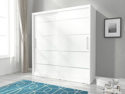 Maja Alu Sliding Door Wardrobe 180cm in White Matt