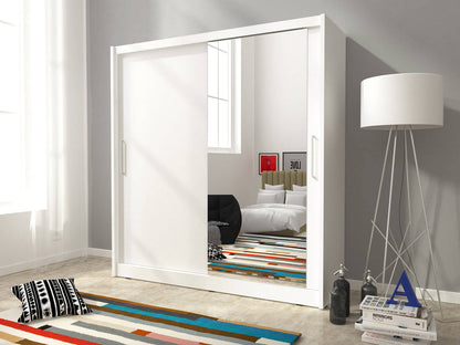 Maja I Sliding Door Wardrobe 180cm in White Matt