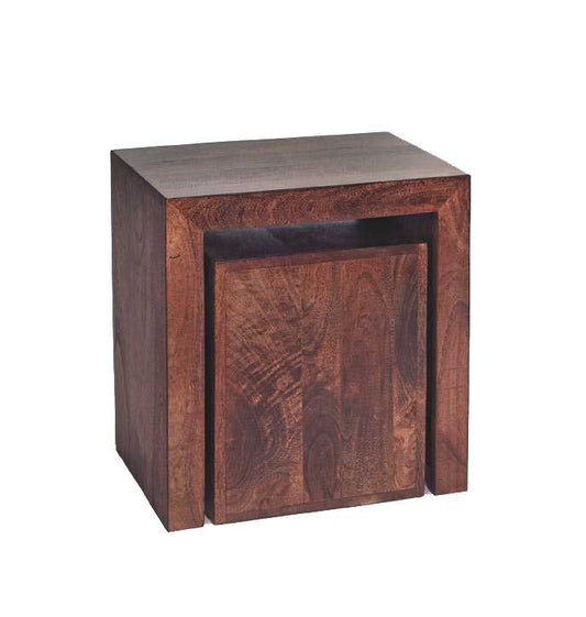 Toko Dark Mango Cubed Nest of 2 Tables