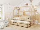 Wooden Single Bed Monkey With Trundle in Pine With Foam/Bonnell Mattress