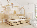 Wooden Single Bed Monkey With Trundle in Pine With Foam/Bonnell Mattress