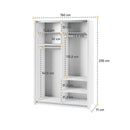 Maxi MX-02 Sliding Door Wardrobe 150cm in White