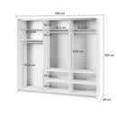 Maxi MX-06 Sliding Door Wardrobe 250cm in White