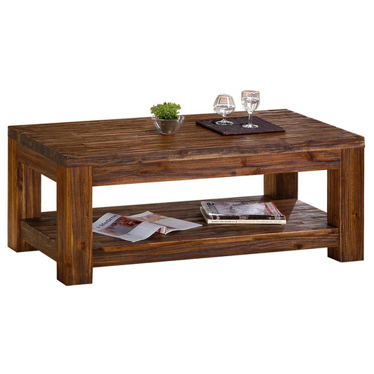 Martello Coffee Table - Solid Acacia & Dark Brown Sandblasted Finish