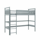 Mia Loft Bed in Grey With Foam/Bonnell Mattress