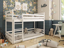 Wooden Bunk Bed Mini in White With Foam Mattress