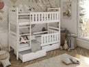 Wooden Bunk Bed Monika with Storage in White Matt With Foam/Bonnell Mattress