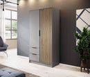 Nelly Hinged Door Wardrobe 105cm in Grey