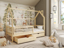 Wooden Single Bed Oskar Bed With Storage in Pine With Foam Mattress