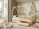 Wooden Single Bed Oskar Bed With Storage in Pine With Foam Mattress