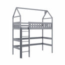 Otylia Loft Bed in Grey With Foam Mattress