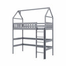 Otylia Loft Bed in Grey With Foam Mattress