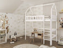 Otylia Loft Bed in White With Foam Mattress