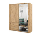 Arti AR-22 - 2 Sliding Door Wardrobe with Drawers 180cm in Oak Artisan