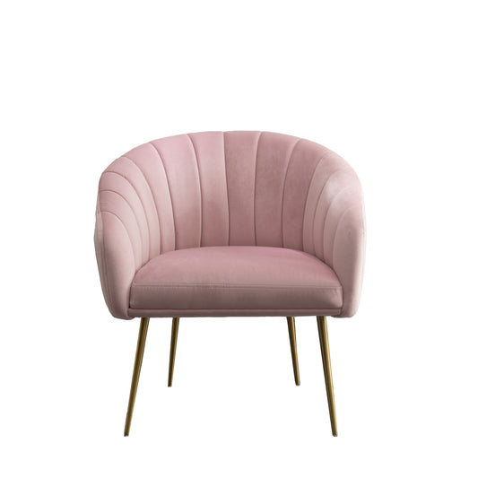 Stylish Velvet Accent Chair for Domestic and Commercial Use in Pink