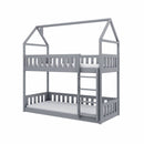 Wooden Bunk Bed Pola in Grey Without Mattress