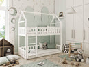 Wooden Bunk Bed Pola in White With Foam Mattress