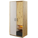 Qubic 03 Wardrobe with LED in Oak Artisan