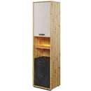 Qubic 04 Tall Storage Cabinet with LED in Oak Artisan