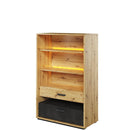 Qubic 06 Bookcase with LED in Oak Artisan