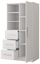 Omega OM-05 Tall Cabinet 80cm in White Matt