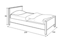 Story SO-08 Bed with Mattress in White Matt