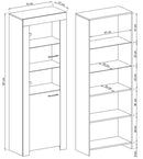 Sky Tall Display Cabinet in Oak Riviera