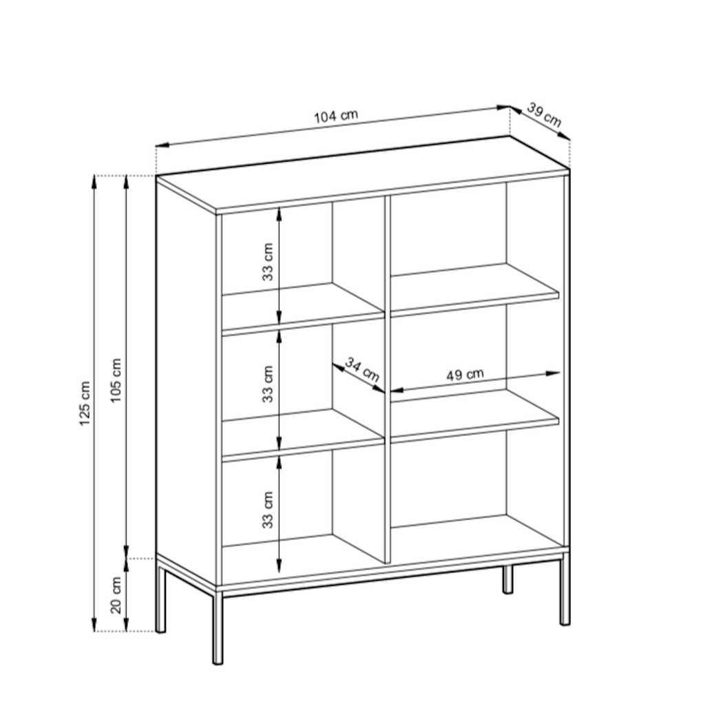 Nova Highboard Cabinet 104cm in White Matt