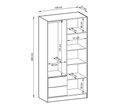 Nelly Hinged Door Wardrobe 105cm in Grey