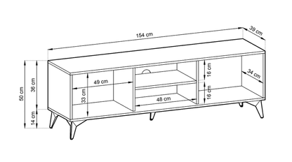 Diamond TV Cabinet 154cm in Oak Evoke