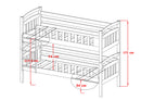 Wooden Bunk Bed Sebus with Storage in Pine Without Mattress